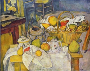 Naturaleza muerta con cesta Paul Cezanne Pinturas al óleo